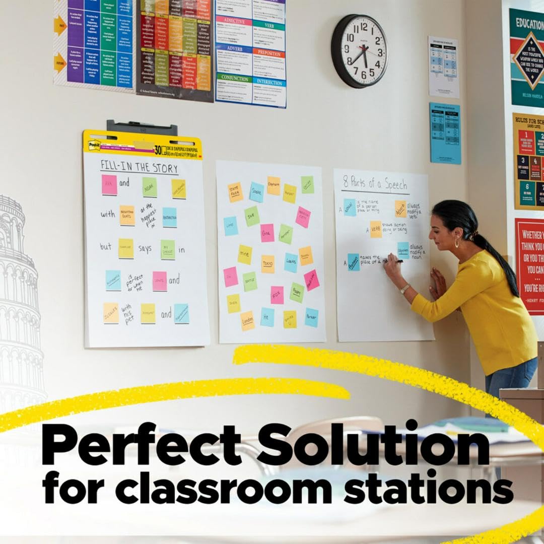 Post-it Super Sticky Easel Pad 25 in x 30 in White 30 Sheets/Pad 2 Pad/Pack Large White Premium Self Stick Flip Chart Paper Super Sticking Power (559)