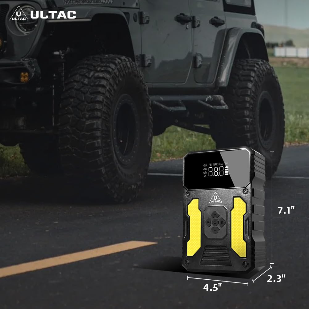 Car Jump Starter with Air Compressor - Battery Jumper Starter Portable with Air Compressor 3000A Jump Pack(All Gas/10L Diesel),20000mAh 150PSI 12V Tire Inflator with Digital Display, 3 Modes LED Light