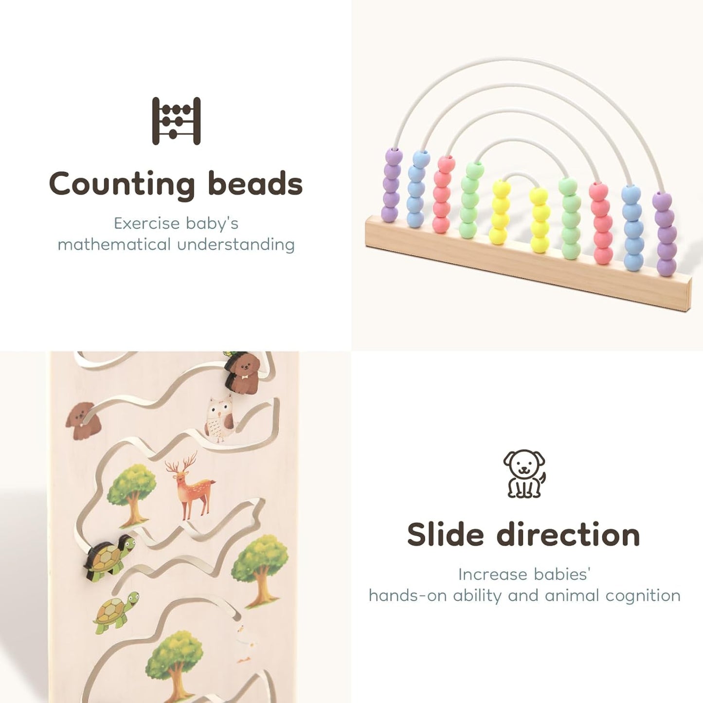 Ulnxiy Foldable Wooden Baby Playpen Activity Center,Adjustable Size & Shape Portable Play Yard, Baby Fence Play Area with Gate for Indoor Use for Babies and Toddlers(56x56x24inches)