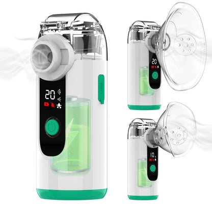 Hand-held Nebulizer for Respiratory System, Portable Nebulizer with Self-Clean Mode, Rechargeable Nebulizer for Home Office Travel