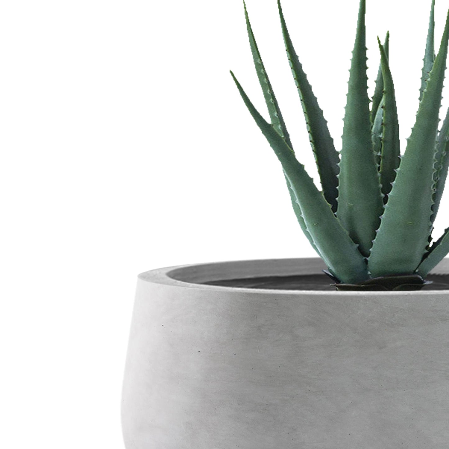 Kante 19.6",15.7",11.8" Dia Round Concrete Planters Set of 3, Outdoor Indoor Garden Plant Pots with Drainage Hole and Rubber Plug, Modern Curvaceous Design, Natural Concrete