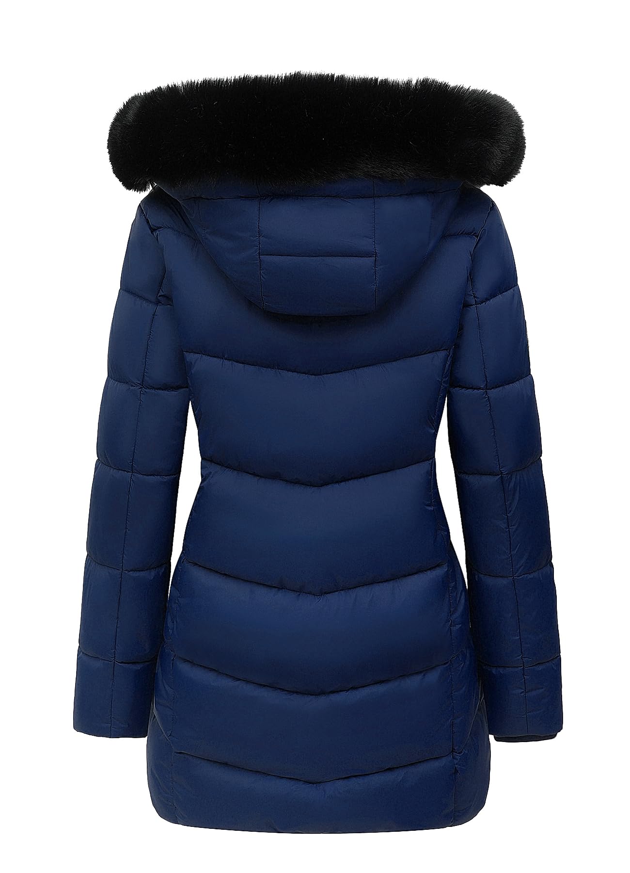 MOERDENG Women's Winter Windproof Warm Down Coats Waterproof Thicken Hooded fashions Puffer Jacket Dark Blue 02-XXL