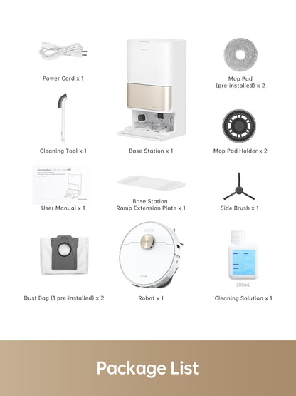 DREAME L10s Pro Ultra Heat Robot Vacuum and Mop Combo, Mop Extend, 7000Pa Suction, Auto Robot Care and Maintenance, 136°F Hot Water Mop Self-Cleaning, Obstacle Avoidance, Ideal for Hair, Carpets