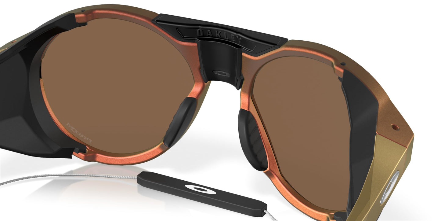 Oakley Men's Oo9440 Clifden Round Sunglasses, Matte Red Gold Colorshift/Prizm Bronze, 54 mm
