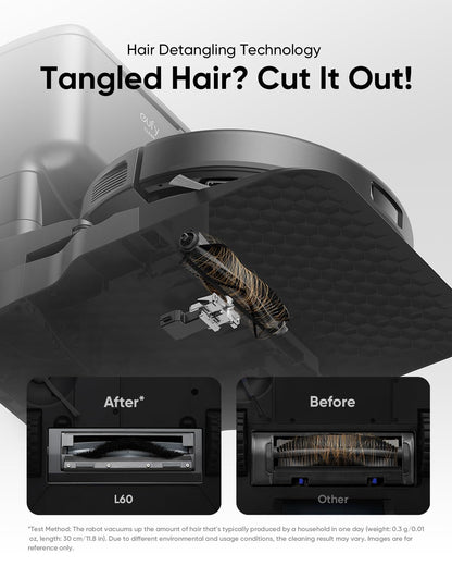 eufy L60 Robot Vacuum with Self Empty Station, Hair Detangling Technology, Up to 60 Days Hands Free Cleaning, 5,000 Pa Suction, Remove Hair, Dust