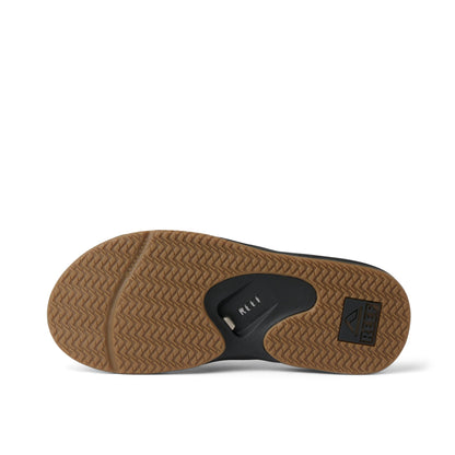 Reef Fanning Mens Bottle Opener Flip Flop, Arch Support, Durable Outsole, Water Friendly, Black/Silver, 10