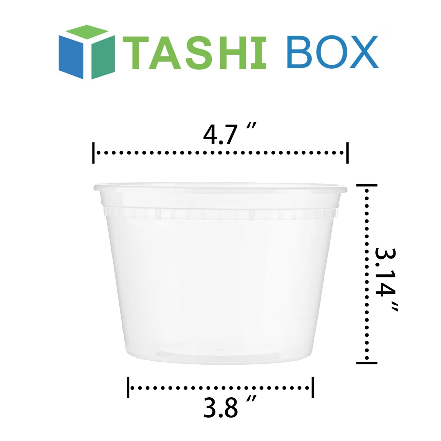 TashiBox 50 Sets 16 Oz Plastic Deli Containers with Lids - Food Storage Containers with Lids - Clear Airtight Meal Prep Containers, BPA Free, Stackable, Leakproof, Microwave and Freezer Safe