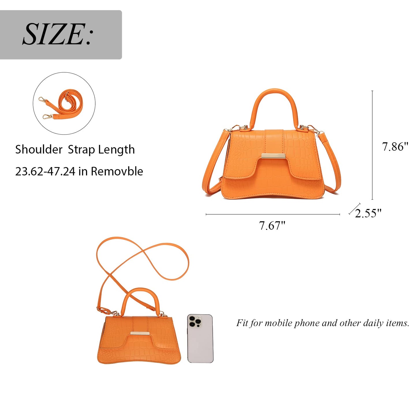 SHUIANGRAN Fashion Cross-body bags for women Womens Purses Minimalist Purses Ladies BagSingle-shoulder Crossbody Handbag (1# orange)