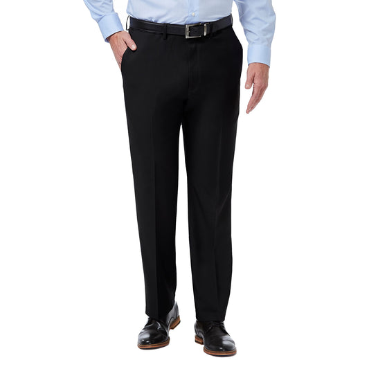 Haggar Men's Premium Comfort Classic Fit Flat Front Dress Pants-Regular and Big & Tall Sizes, Black, 36W x 32L