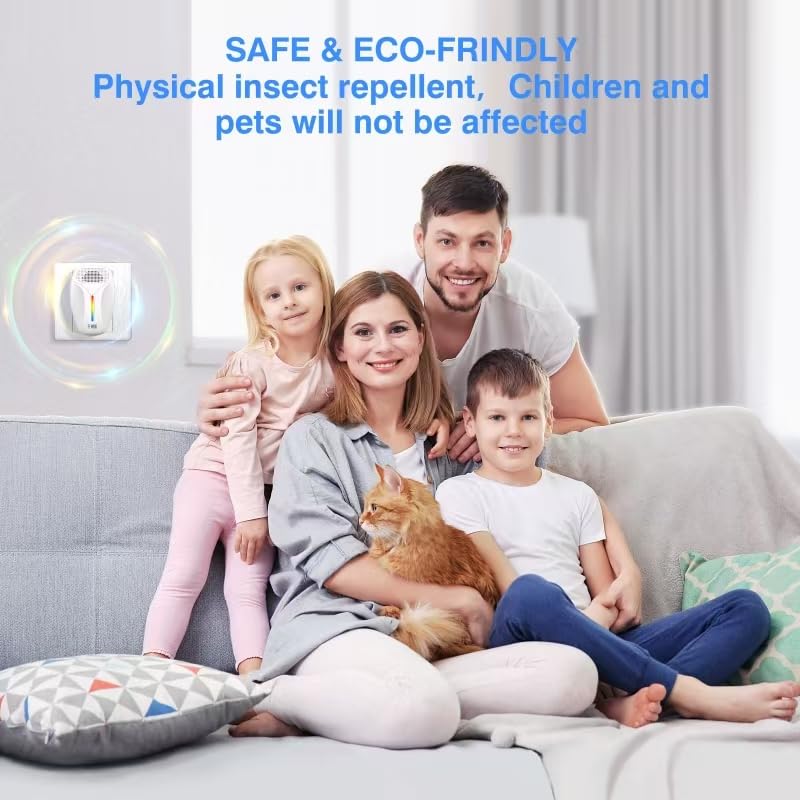 2025 Upgraded Ultrasonic Repeller & Insect Indoor Repeller,Ultrasonic and Repellent for Roach,Rodent,Mouse,Bugs,Mosquito,Mice,Spider,Ant,3 Mode Switching,6 Packs