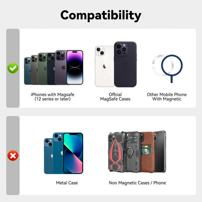 KRTALS Magnetic Wallet Cell Phone Card Holder for Phone Case, Stronger Magnetic RFID Leather Phone Wallet Stick on Series of iPhone 17/16/15/14/13/12 and Pro/Promax, Light Pink