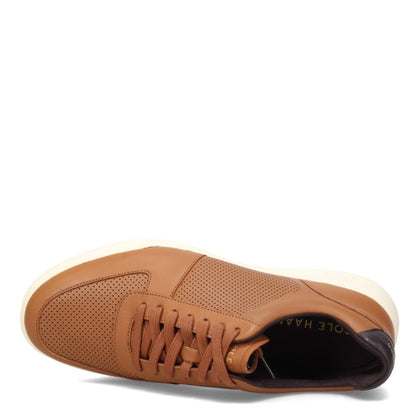 Cole Haan Men's Grand Crosscourt Modern Perforated Sneaker, British TAN Leather/Ivory, 10.5