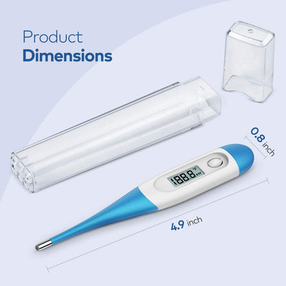 Boncare Thermometer for Adults, Digital Oral Thermometer for Fever with 10 Seconds Fast Reading (Light Blue)