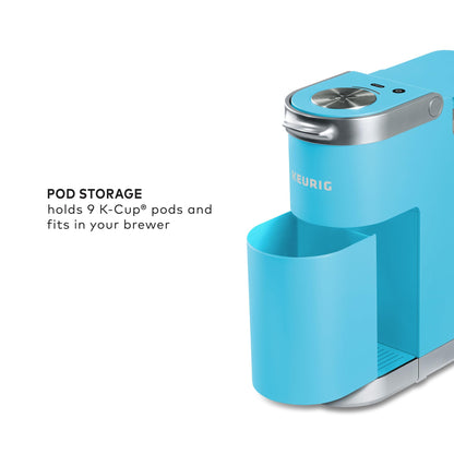 Keurig K-Mini Plus Single Serve K-Cup Pod Coffee Maker, with 6 to 12oz Brew Size, Stores up to 9 K-Cup Pods, Travel Mug Friendly, 1500 watts, Cool Aqua