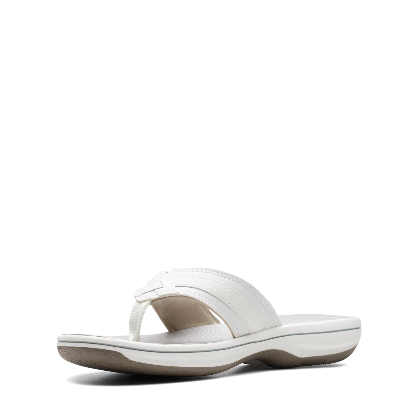 Clarks Women's Breeze Sea Flip-Flop, New White Synthetic, 6