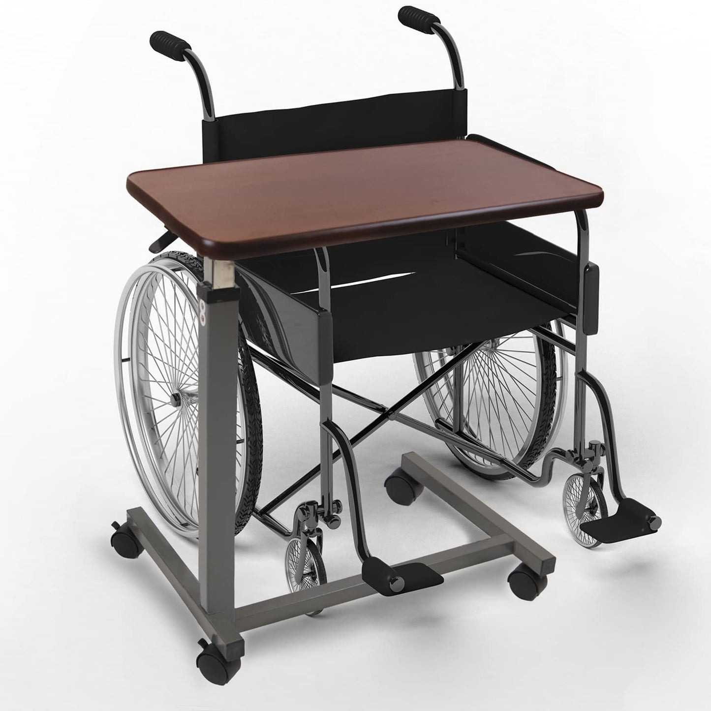 Vaunn Medical Adjustable Overbed Bedside Table With Wheels (Hospital and Home Use)