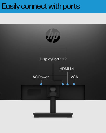 HP 27h Full HD Monitor - Diagonal - IPS Panel & 75Hz Refresh Rate - Smooth Screen - 3-Sided Micro-Edge Bezel - 100mm Height/Tilt Adjust - Built-in Dual Speakers - for Hybrid Workers,Black