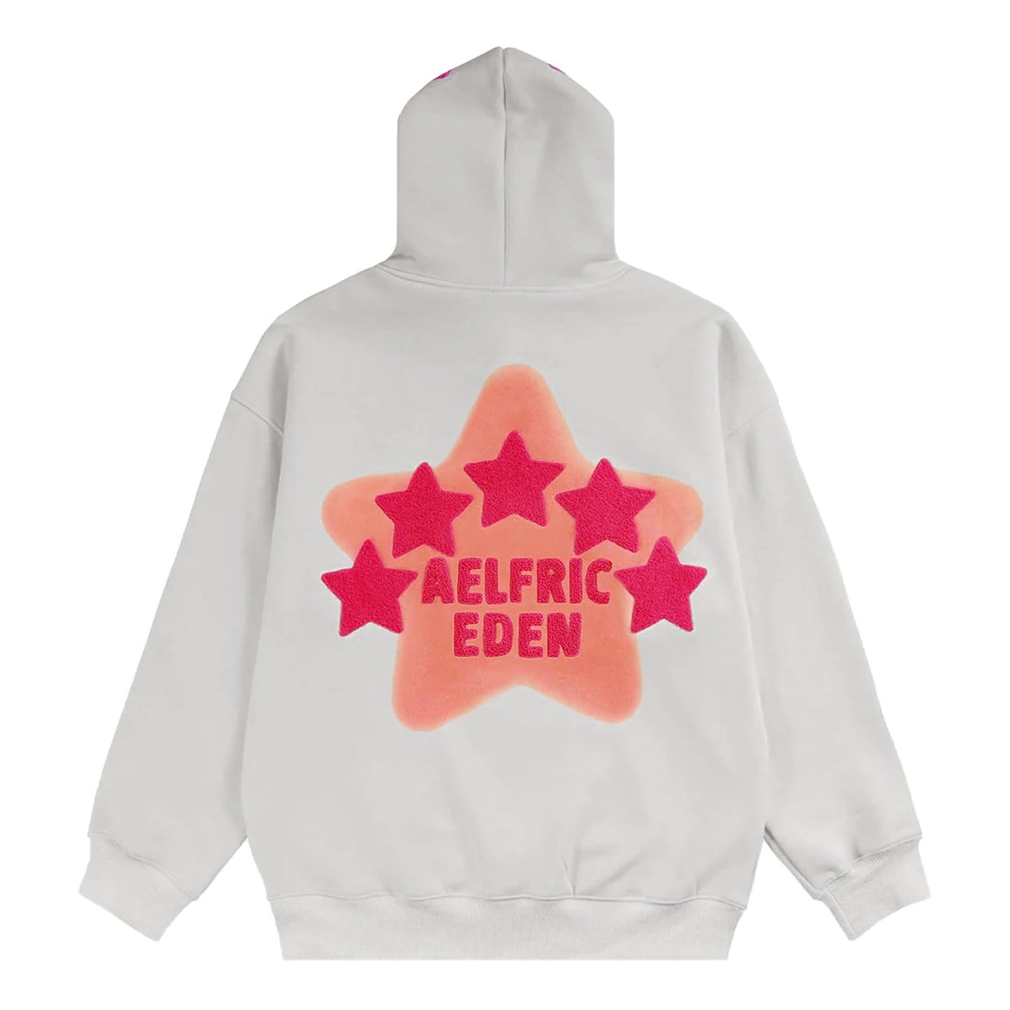 Aelfric Eden Womens Graphic Hoodies Pink Star Print Hoodie Unisex Oversized Hoodies Long Sleeve Pocket Pullover