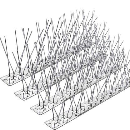 PANGCH Bird Spikes for Pigeons Small Birds,Stainless Steel Bird Spikes -No More Bird Nests & Poop-Disassembled Spikes 70 Strips 75.78 Feet Coverage