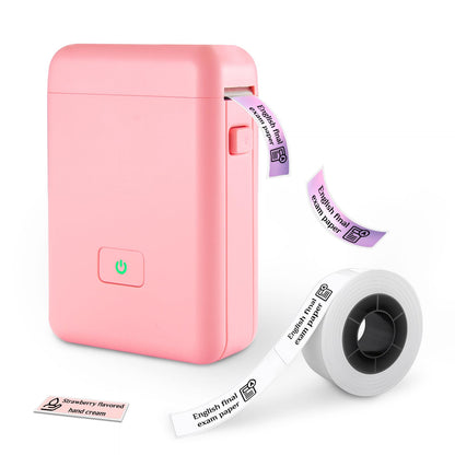 vretti Label Maker Machine with Tape, HP2 Portable Bluetooth Label Printer for Storage, Shipping, Barcode, Office, Home, Organizing Mini Sticker Label Maker with Multiple Templates (Pink)