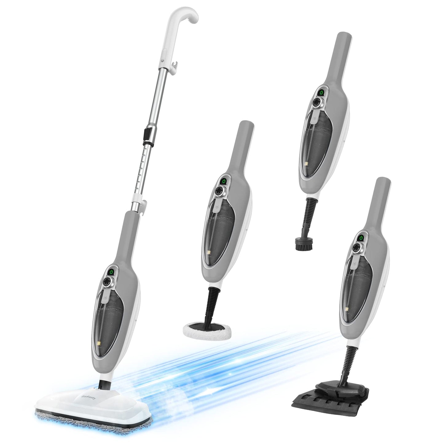 Steam Mop - 10-in-1 MultiPurpose Handheld Steam Cleaner Detachable Floor Steamer for Hardwood/Tile/Laminate Floors Carpet with 11 Accessories for Whole Home Use.