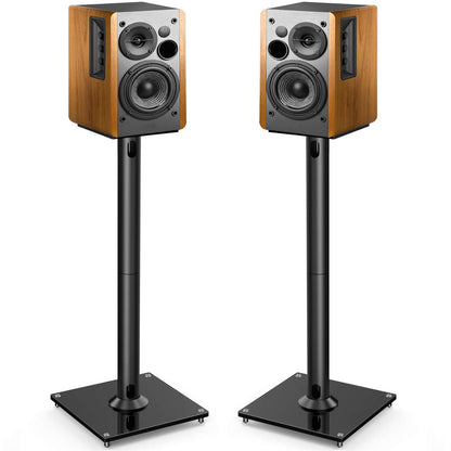 PERLESMITH Universal Floor Speaker Stands for Surround Sound up to 22LBS, 28 Inch Bookshelf Speaker Stand for Klipsch, Polk, Yamaha & Other Large Satellite, Bookshelf Speakers, Studio Monitors,1 Pair