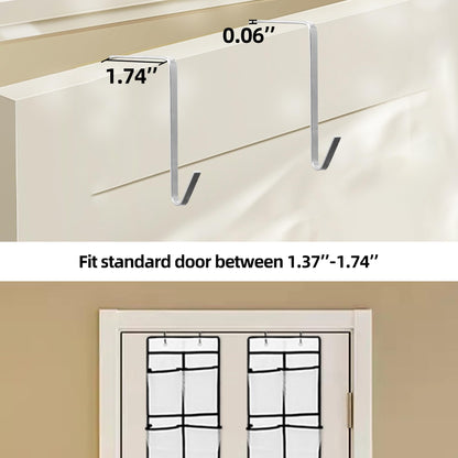 PVWSG Over The Door Shoe Organizer, 14 Large Mesh Pockets Hanging Shoe Rack for Closet Organizers and Storage, White, 2-pack (white)