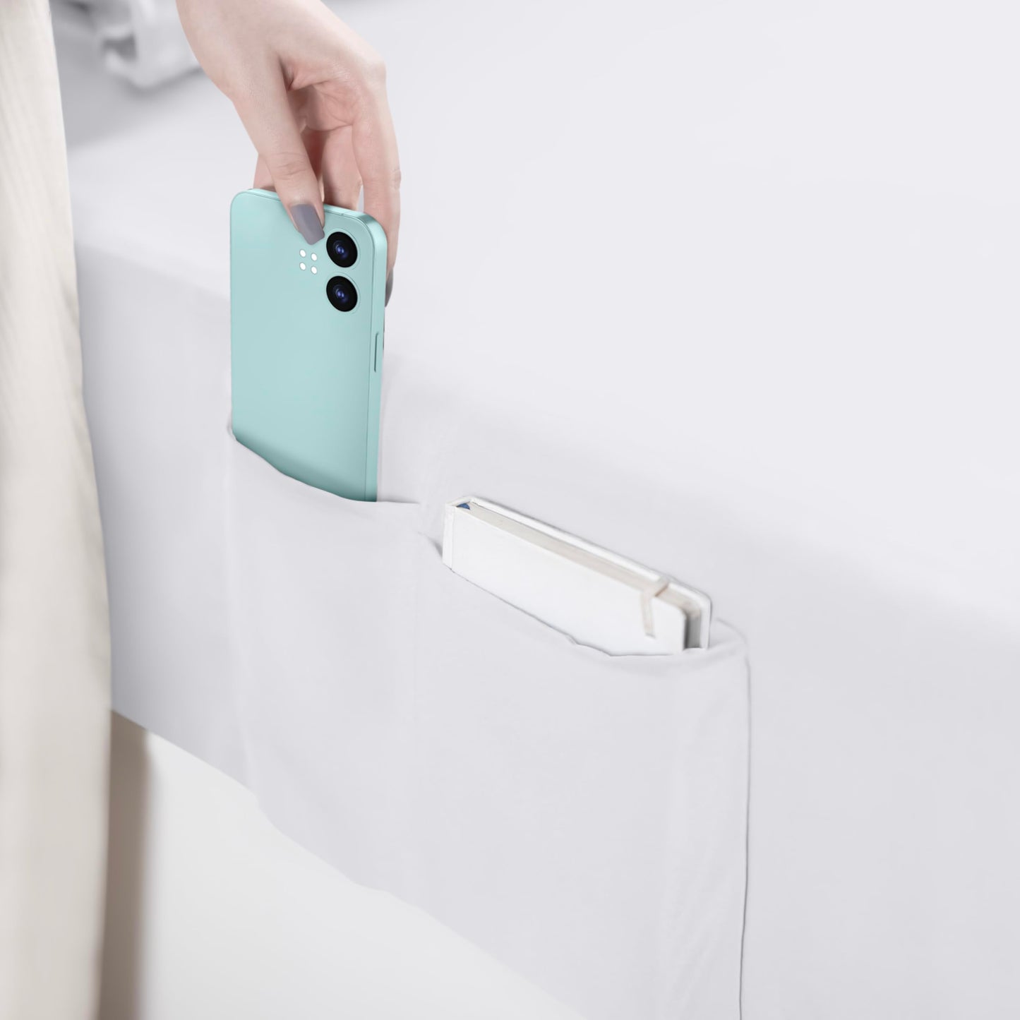 Utopia Bedding Queen Sheet Set, Soft Microfiber 4 Piece Hotel Luxury Bed Sheets for Women, Men, Kids & Teens with Side Storage Deep Pocket Fitted Sheet - Embroidered Pillow Cases - Flat Sheet (White)