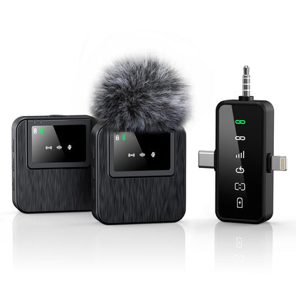 BAILIXIN 3-in-1 Mini Microphone for iPhone, Android, Camera - 328ft Long Range, 20H Battery Life, Wireless Microphones, Lapel Mic with AI Noise Reduction for Video Recording, YouTube, TikTok