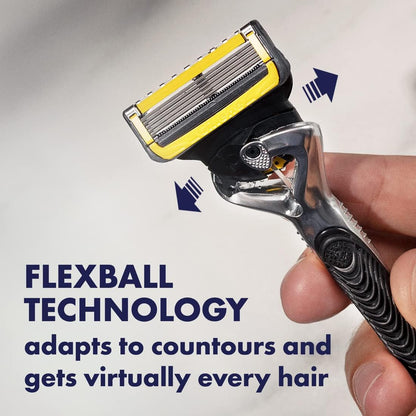 Gillette ProGlide Shield Men's Razor, 5 Bladed Razor, with Precision Trimmer, Comfortglide Lubrication, Glide and Comfort, Handle + 4 Blade Refills