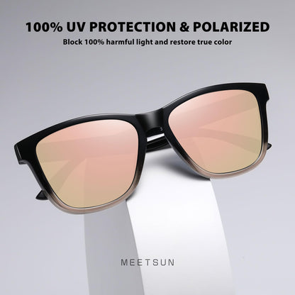 MEETSUN Polarized Sunglasses for Women Men Trendy Classic Retro Designer Style Fashion UV400 Protection 3 PACK Black Lens Rose Gold Pink Mirrored
