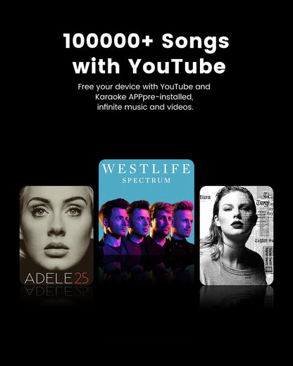 Ikarao Smart Karaoke Machine for Adults - with Lyrics Display, 64GB Karaoke Tablet, 2 Wireless Mics, Professional Karaoke System, 600W Peak Power, 4 DJ Lights, Karaoke Speaker for Any Occasion