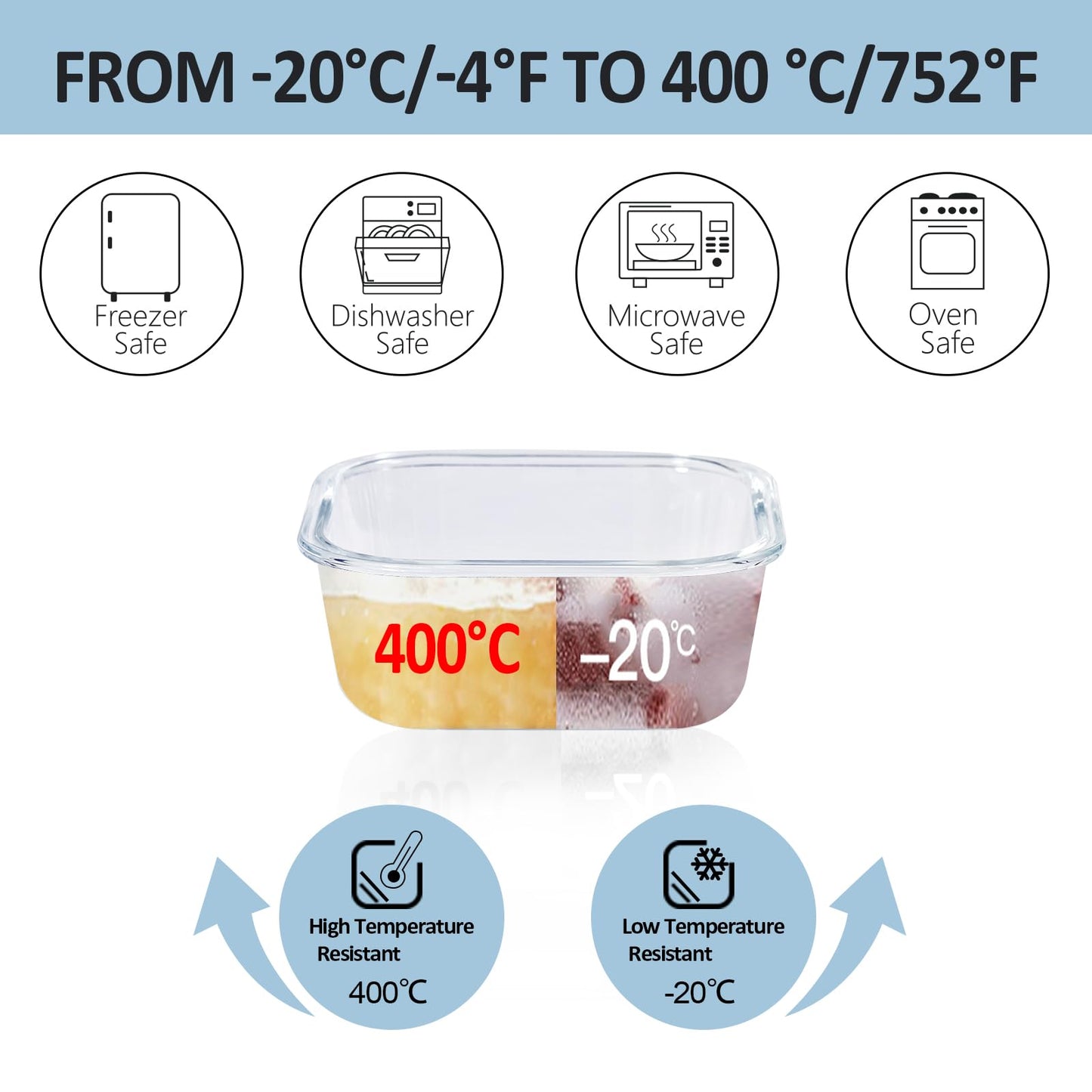 ROSOS Glass Food Storage Containers with Lids Upgraded Airtight, 4 Pack Glass Storage Containers with Lids, Not Easy Broken & Leak Proof, Glass Containers with Lids for Oven/Dishwasher Safe, Grey