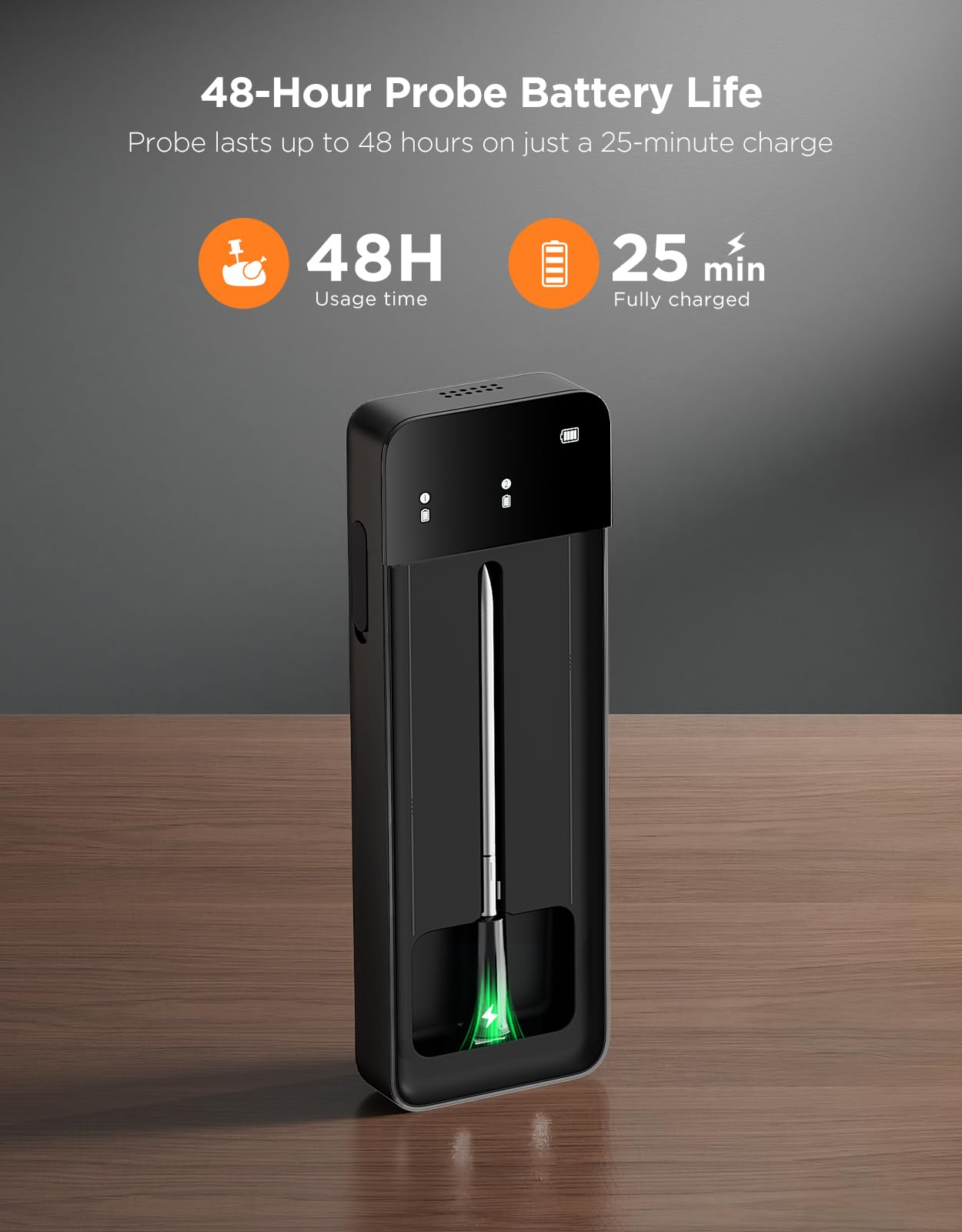 GoveeLife Digital Meat Thermometer Wireless with WiFi Bluetooth, Food Thermometer for Cooking, Long Range Probe Monitoring, Rechargeable Base, APP Alerts Recipes for BBQ, Oven, Grill, Smoker