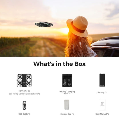 HOVERAir X1 Drone with Camera, Self-Flying Camera Drone with Follow Me Mode, Foldable Mini Drone with HDR Video Capture, Palm Takeoff, Intelligent Flight Paths, Hands-Free Control Black (Combo)