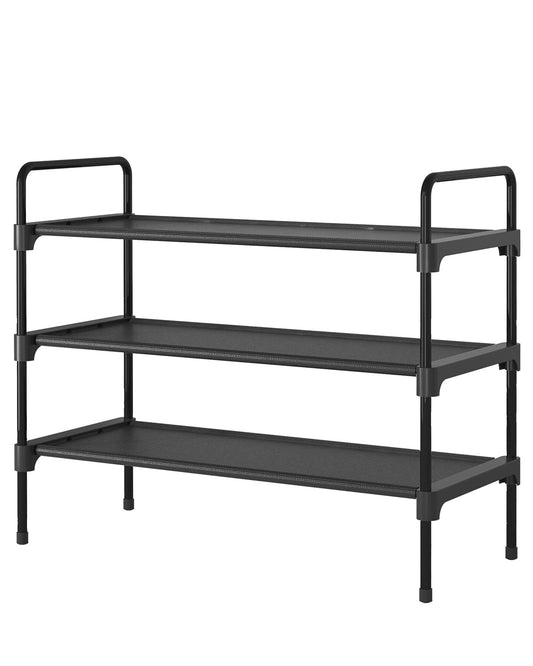 Kitsure Shoe Rack for Closet, Sturdy and Long-Lasting Shoe Shelf, Shoe Rack for Entryway, Personalized DIY Shoe Organizer, Shoe Rack Organizer for Space-Saving, 27.6" x 11.8" x 22.6", Black