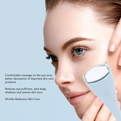 Gajoin Mini Eye Face Rollers Massager 304 Stainless Steel Ice Silicone Roller for Relief Pain Skincare Facial (Blue Color)