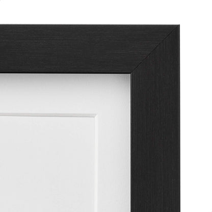 Amazon Basics Rectangular Picture Frame Set for Wall Hanging or Tabletop Display, 8 x 10 in with 5 x 7 in Mat, Black, 2-Pack