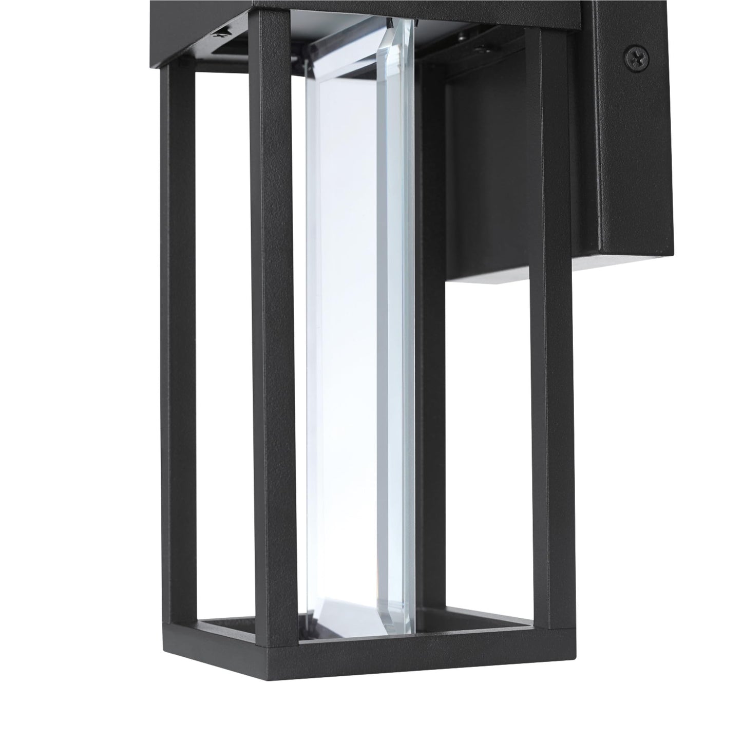 GLOBE Electric 44246 Bowie LED Integrated Outdoor Indoor Wall Sconce, Matte Black, Clear Glass Insert, 10W, 420 Lumens