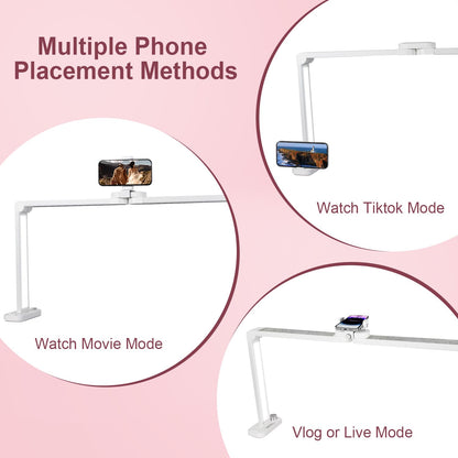 iVict Nail Desk Lamp, 34" Nails Tech Light with Phone Stand, 0-100% Adjustable Brightness, 3000K-6000K Color Temperature Led Desk lamp for Nail, Tattoos, Eyebrows, Beauty(Diamond, Large)