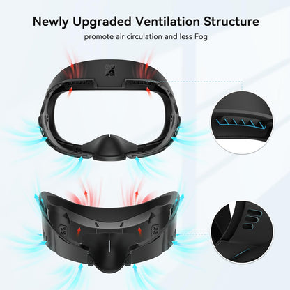 AMVR Face Cover Pad Facial Interface Compatible with Meta/Oculus Quest 3 Accessories, with Soft PU Face Cushion Pad Replacement and Breathable Ice Silk Cotton, NOT Compatible with Meta Quest 3S