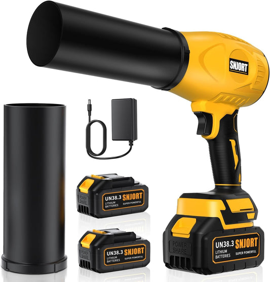 Leaf Blower Cordless with Battery and Charger, 500,000 RPM, Extended Nozzle, Lightweight Handheld Design,Blower for Patio Cleaning