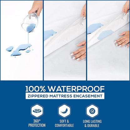 Utopia Bedding Zippered Mattress Encasement California King, 100% Waterproof Bed Bug and Dust Mite Proof Mattress Protector, Absorbent Six-Sided Mattress Cover