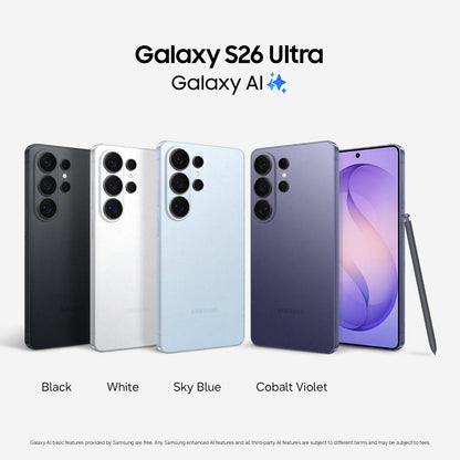 Samsung Galaxy S26 Ultra, Unlocked Android Smartphone + $200 Gift Card, 512GB, Privacy Display, Galaxy AI, AI Camera, Super Fast Charging 3.0, Durable Battery, 2026, Black