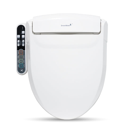 SmartBidet SB-2000WR Electric Bidet Toilet Seat with Heated Seating, Warm Air Dryer, Temperature Control Wash, and Control Panel, Round Seating