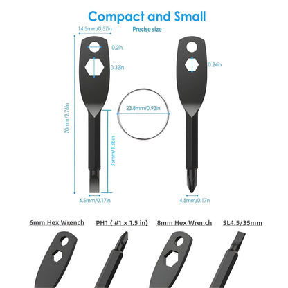 Stocking Stuffers for Men, 4-in-1 Pocket Screwdriver Keychain Tools, Mens Christmas Gifts for Dad Husband Boyfriends, White Elephant Gift Adults Cool Gadgets - Black