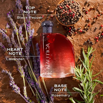 Nautica Color Red 1.6 fl oz EDT + 5.9 oz Deodorizing Body Spray, Aromatic Fougere, Notes of Black Pepper, Lavender and Rosemary, Men's Fragrance, Long Lasting, Everyday Fragrance
