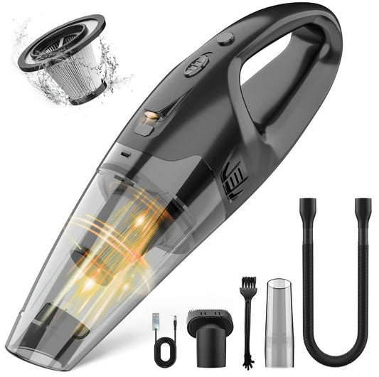 BSRCO Handheld Vacuum Cordless Rechargeable, Dust Busters Cordless Rechargeable with LED, USB Charge, 1.65LBs Hand Vacuum Cordless, Hand Vacuums for Car/Home/Pet