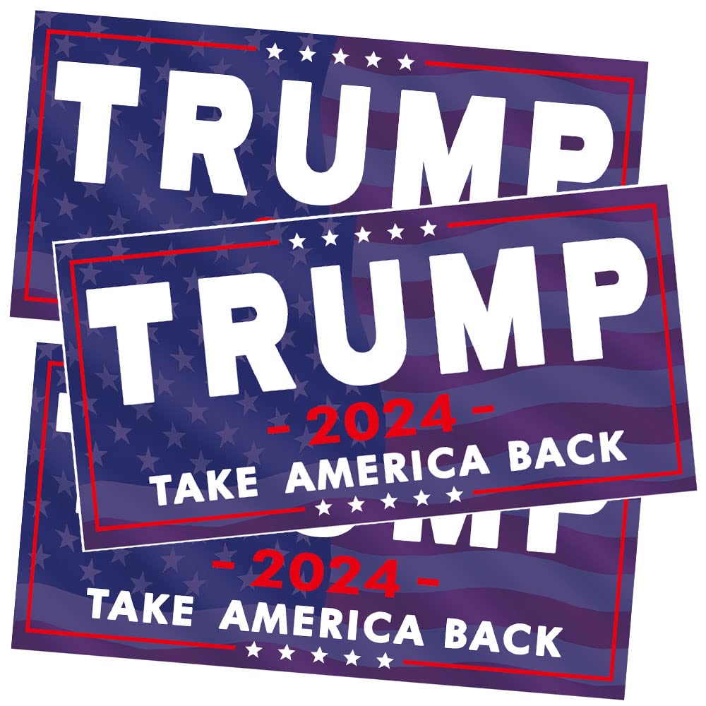 SBB 3 Pack Trump 2024 Sticker, 8 inches x4 inches Big Trump Letters Car Decal, President Donald Trump Take America Back 2024 Bumper Sticker Fadeproof Vinyl for Car, Truck, Window, Laptop