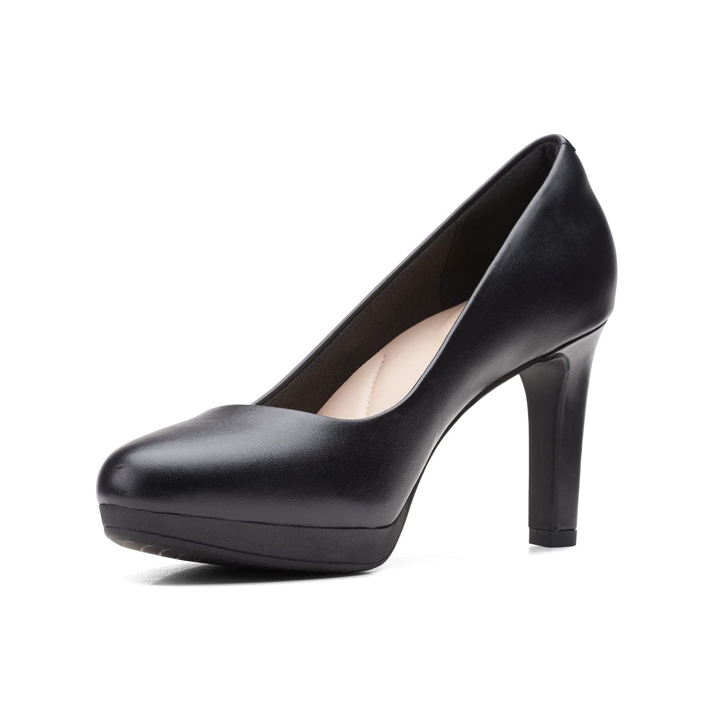 Clarks womens Ambyr Joy Pump, Black Leather, 9.5 Wide US